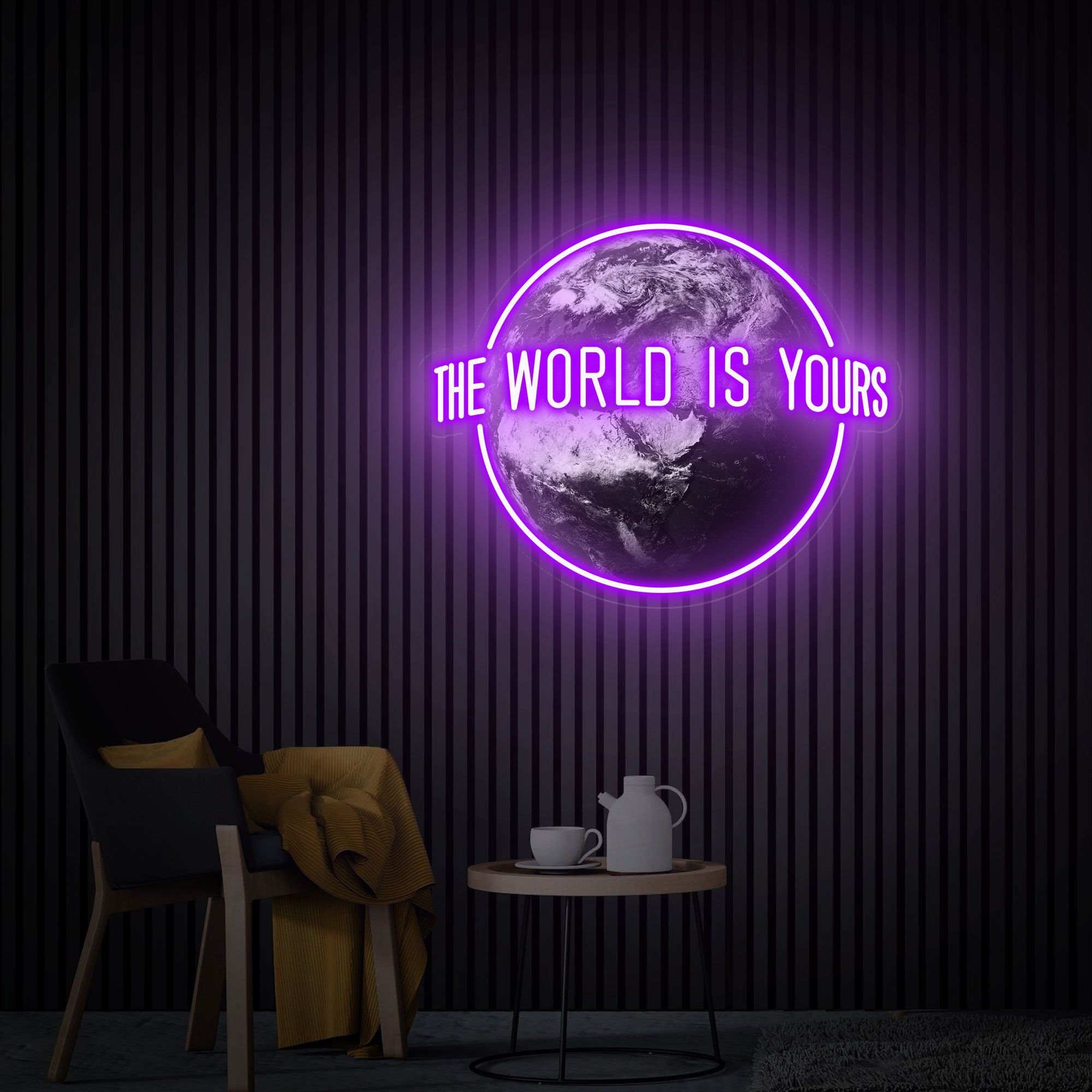 The World Is Yours Neon Sign Handmade Acrylic Artwork Led Light Custom Neon Signs for Bar Home Wall Art Decor