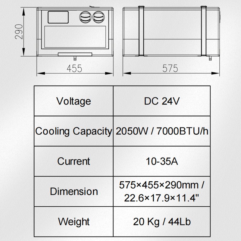 RV Accessories A/C Under Bench caravan Motorhome 24v air Conditioner