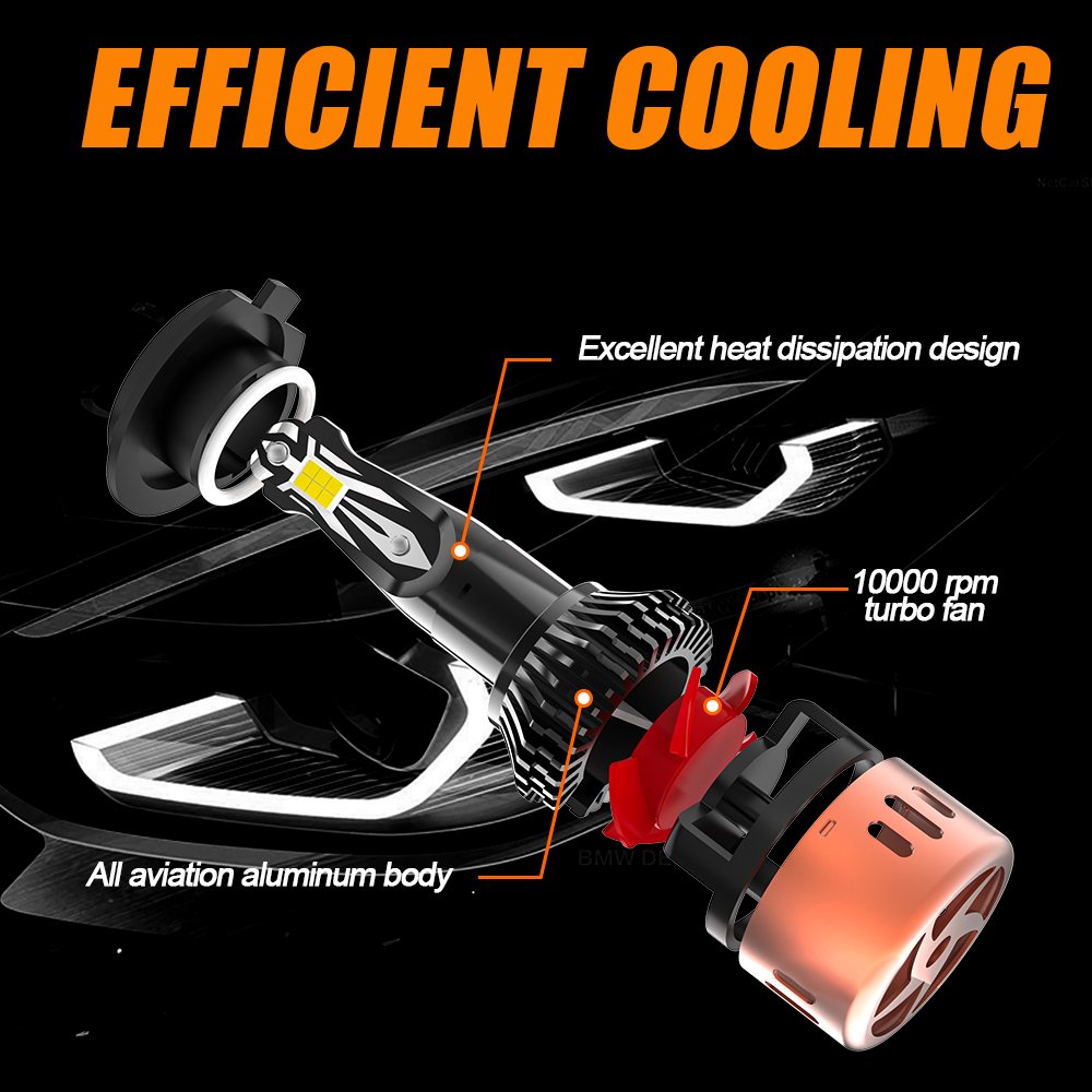 CarLightZ R11 70W 5202 Led Headlight Bulbs 6000K 7000Lm 360 Degree Beam Led H1 H3 H4 H7 H11 880 9004 9005 9006 9007 9012 Lights