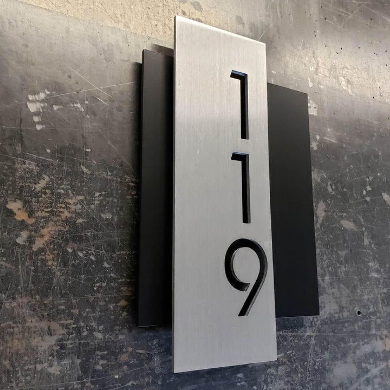 BUOYANT Custom Hollow House Room Door Sign House Numbers Metal Door Number Sign Plate Hotel Led House Numbers