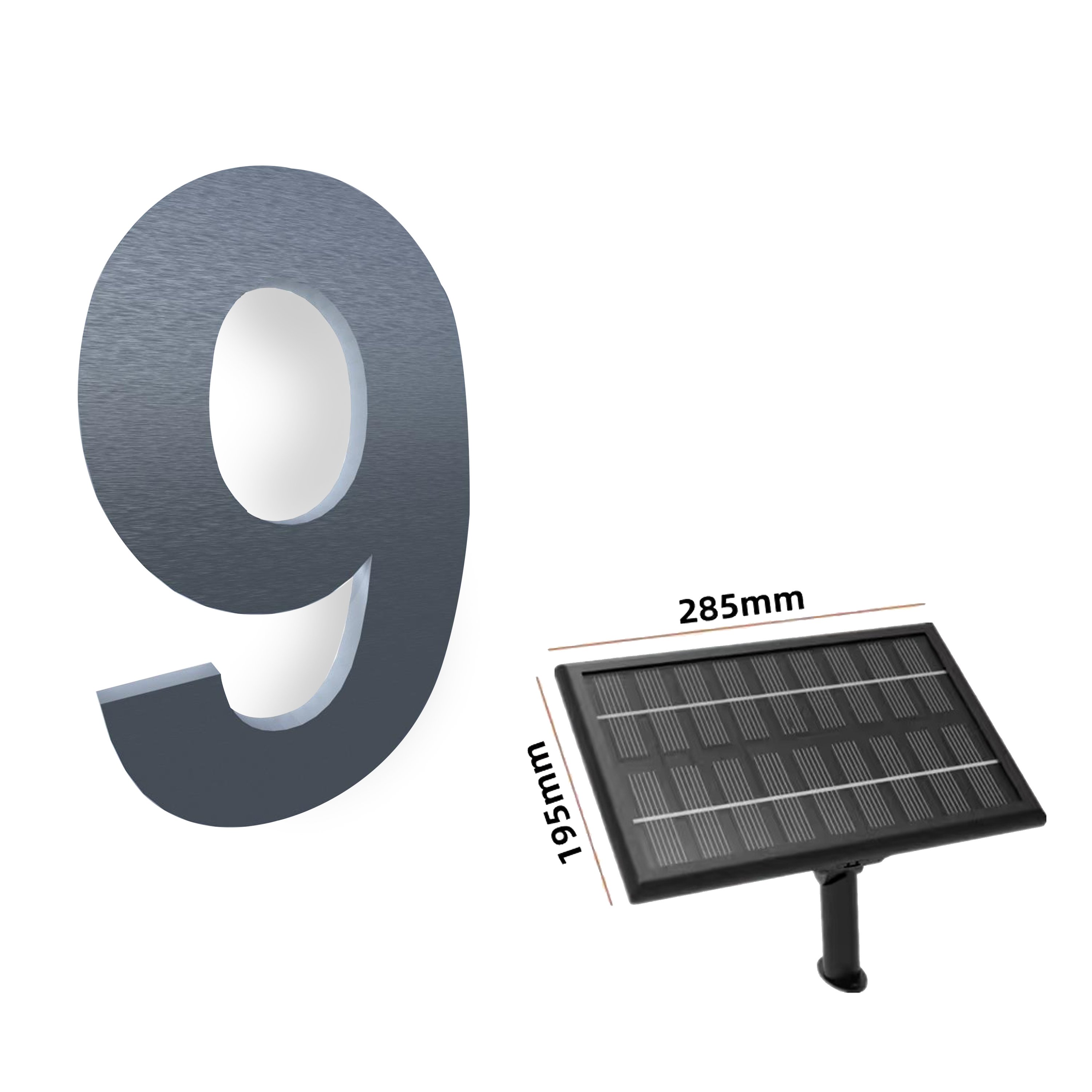 Outdoor 24V Solar House Number Light Apartment Door House Number Signs 5" 6" 7" Metal Numbers and Letters Light up Letters