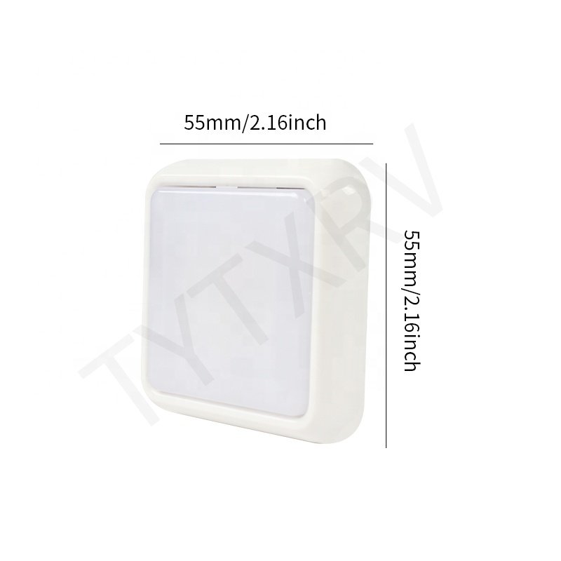 TYTXRV Caravan Accessories 12V PC Material Slim Warm Light Waterproof Camper Motorhome Yacht Bedroom Square Small Top LED Light