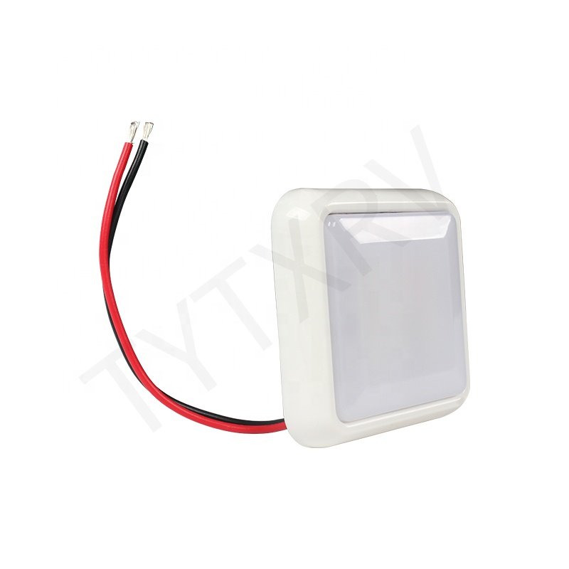 TYTXRV Caravan Accessories 12V PC Material Slim Warm Light Waterproof Camper Motorhome Yacht Bedroom Square Small Top LED Light