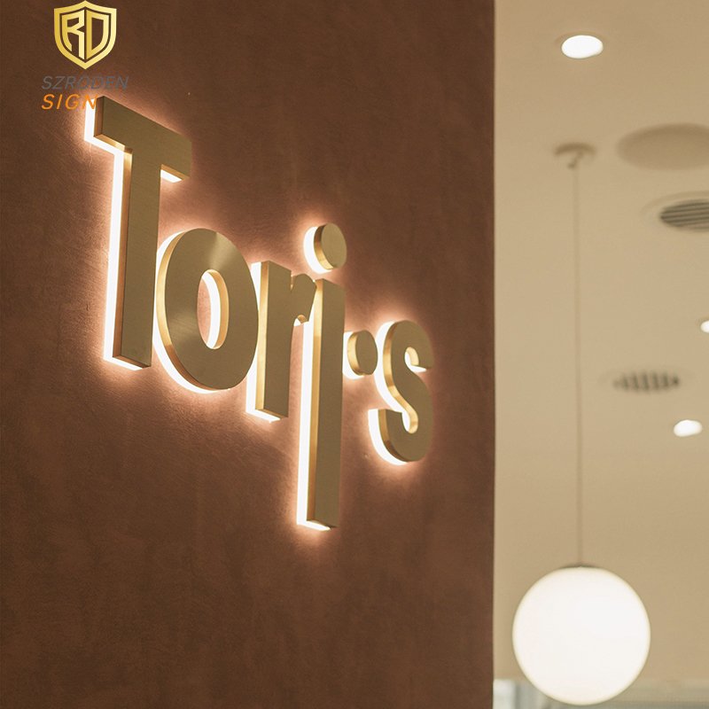 Metal Backlit Sign 3D Business Sign for Wall Custom Logo Sign Store Front Signage 3D logo for Wall