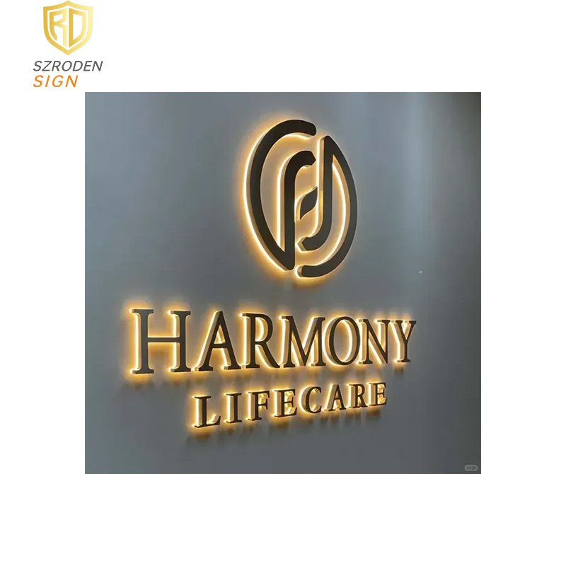 Metal Backlit Sign 3D Business Sign for Wall Custom Logo Sign Store Front Signage 3D logo for Wall