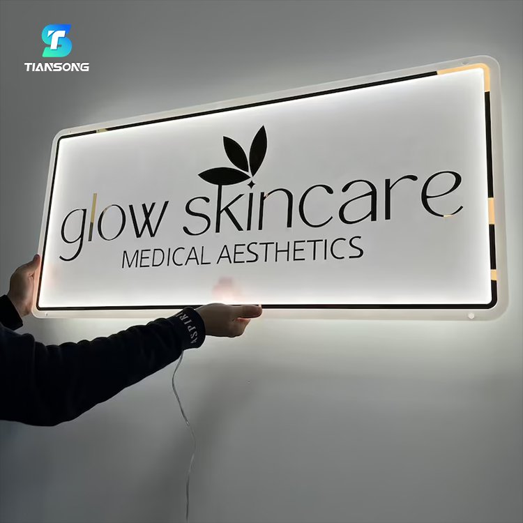 Custom Acrylic Backlit Business Signs, 3D Wall Logo Decor, Light up Storefront Reception Sign, Led Beauty Salon Illuminated Sign