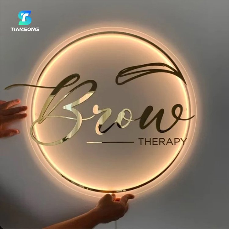 Custom Acrylic Backlit Business Signs, 3D Wall Logo Decor, Light up Storefront Reception Sign, Led Beauty Salon Illuminated Sign