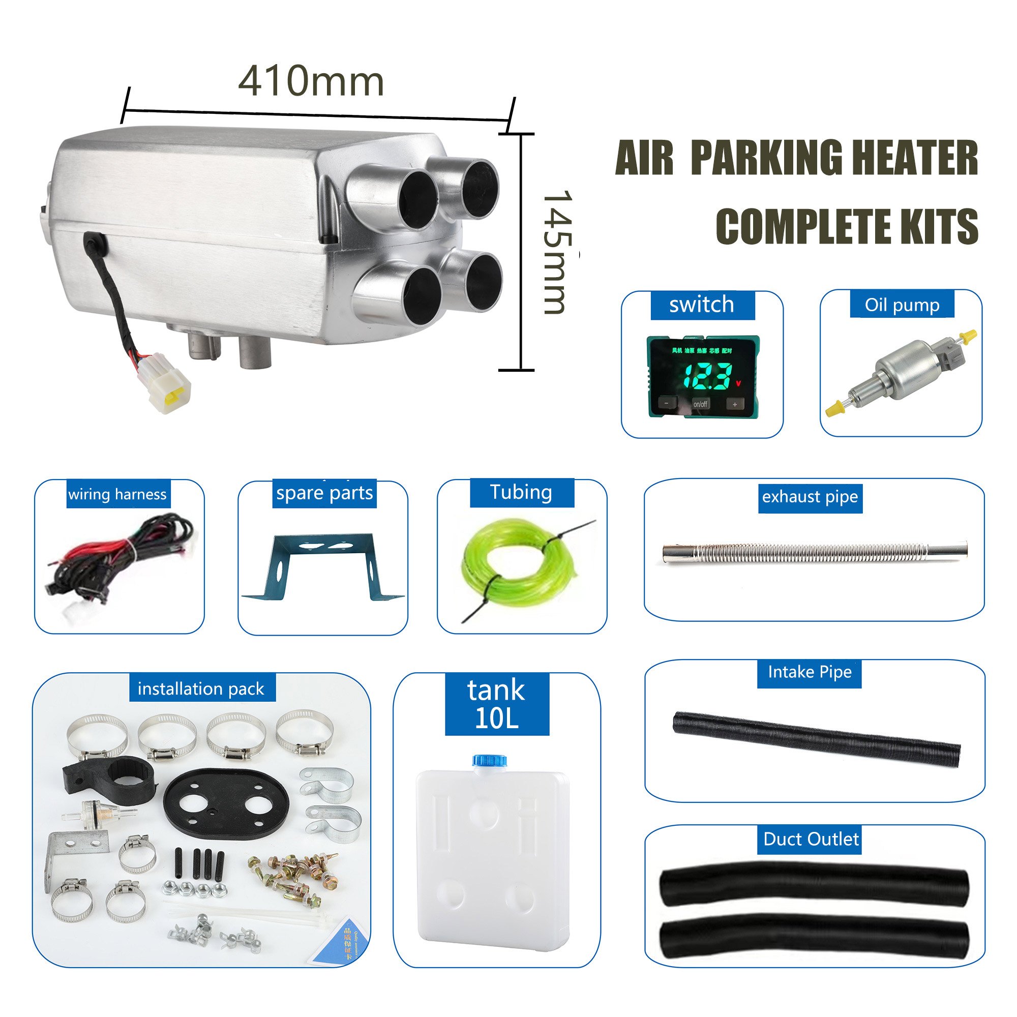 Diesel Heater Parking for Truck Bus Boat Car RV Air Parking Heater Full Set of Accessories