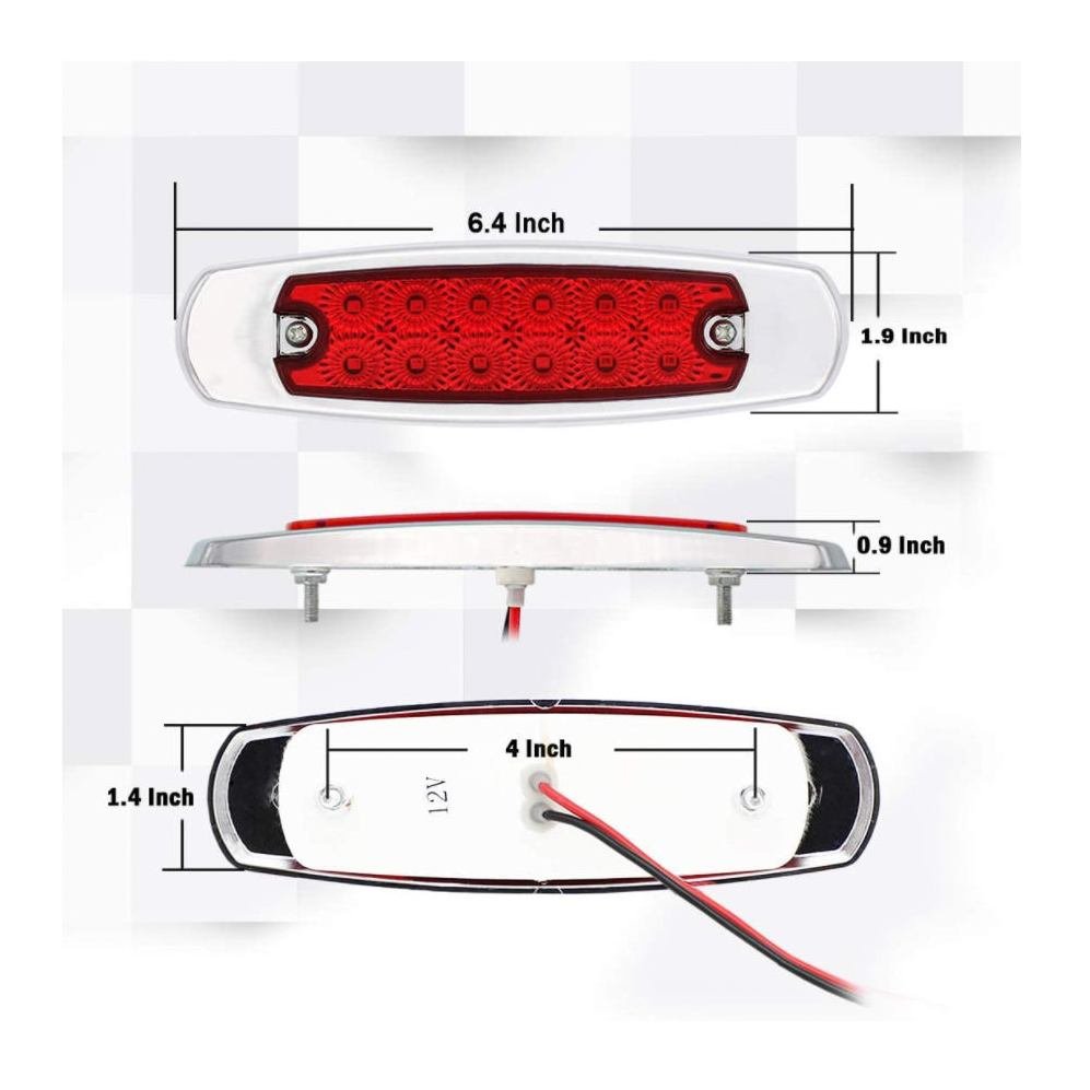 12Leds Side Maker Lamp Car Truck Trailer Lorry Led Indicator Signal Lights Truck Led Rear Lights Warning Light Car Accessories