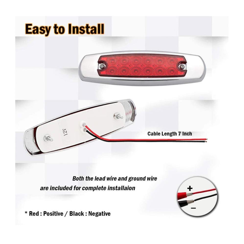 12Leds Side Maker Lamp Car Truck Trailer Lorry Led Indicator Signal Lights Truck Led Rear Lights Warning Light Car Accessories