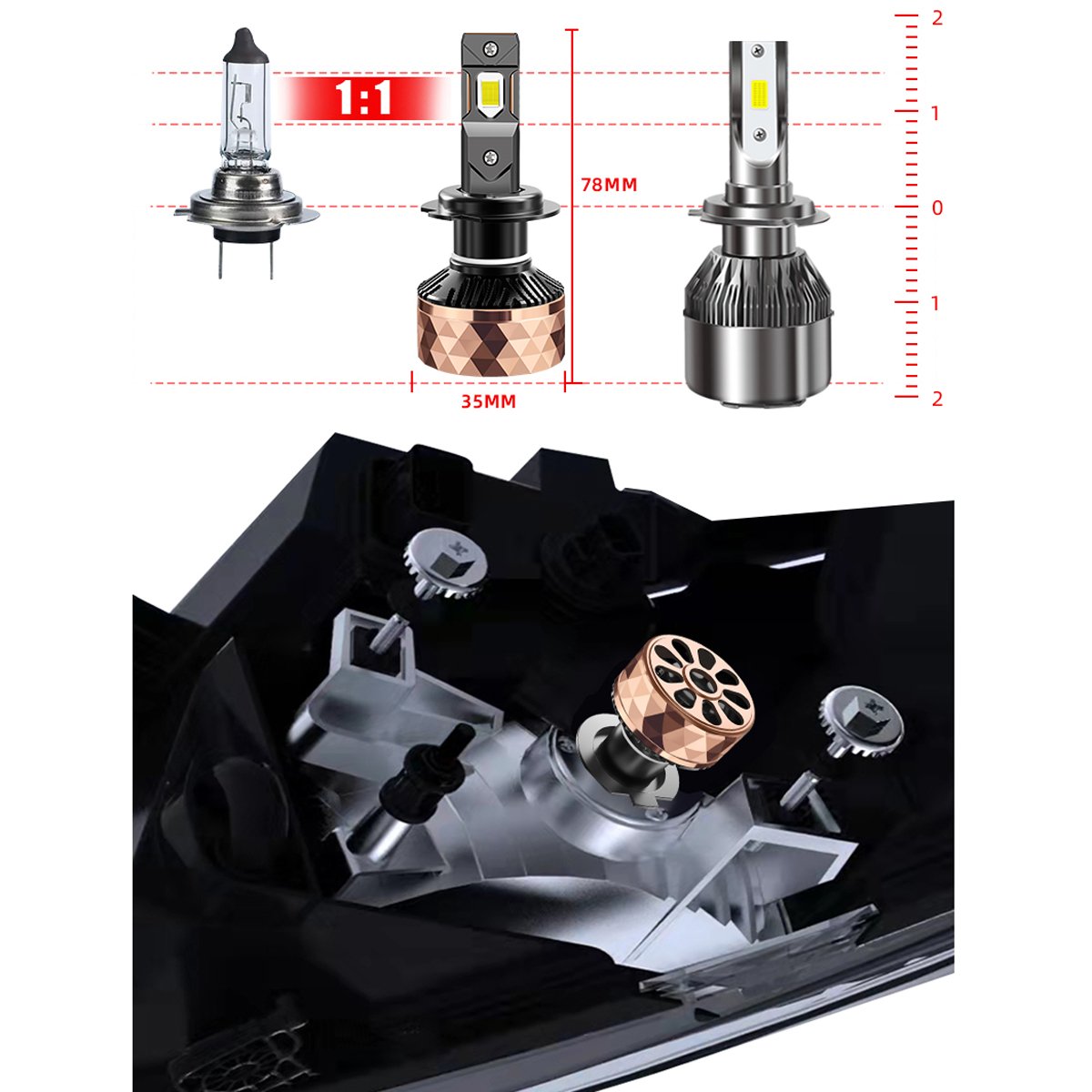 HB3 H11 LED Bulb 45000LM HB4 D2 D3 CAR Light 4575 Chips CANBUS EMC Diamond White 250W ULTRA BRIGHT LED Headlight Accessories