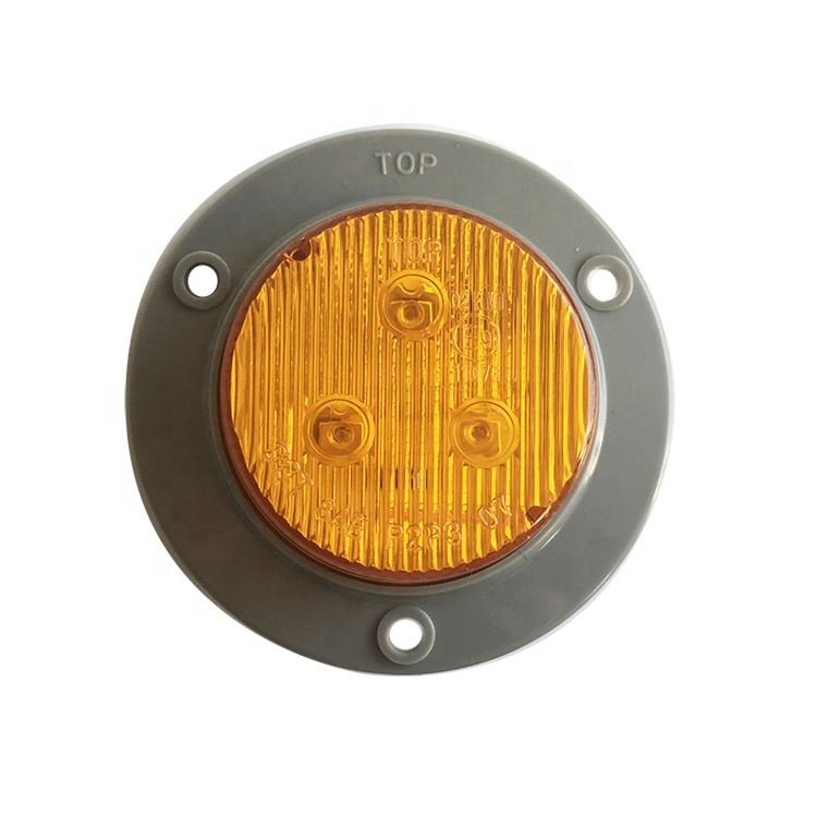 2 Inch Round Led Light 12V-24V Side Marker Lights with Waterproof hard Ring Trailer Taillight Rear Fog Light