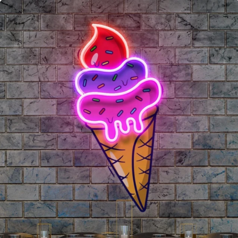 Custom Chain Store Led Neon Sign Store Business logo Ice Cream Shop Neon Sign Light Led for Store Wall Decoration