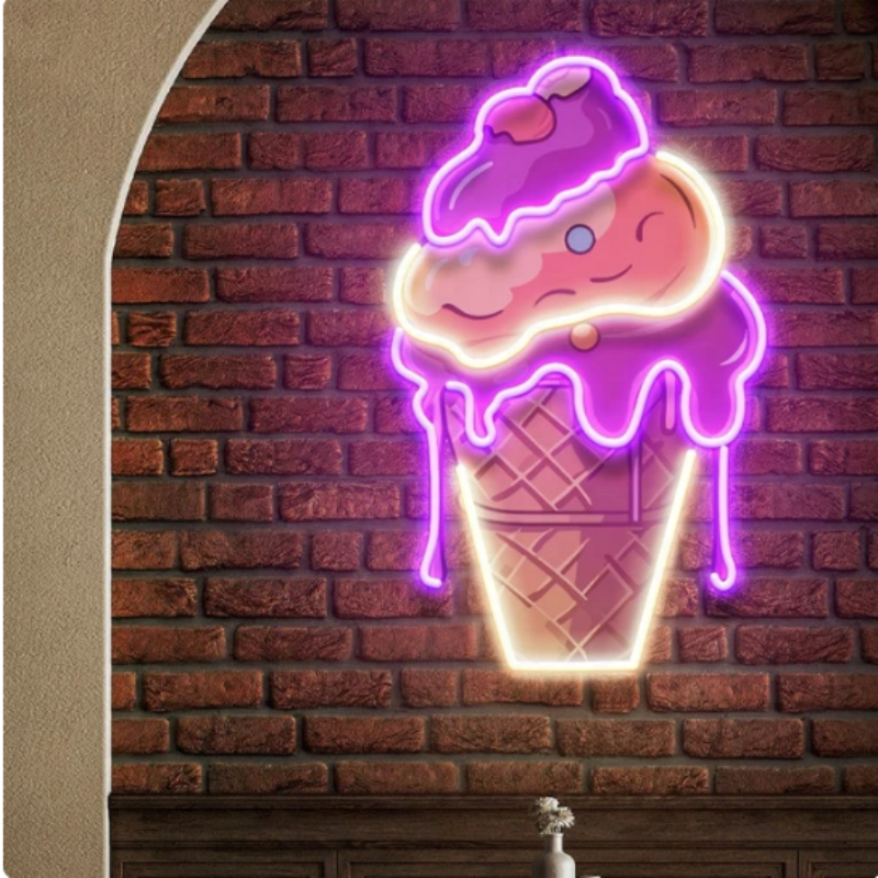 Custom Chain Store Led Neon Sign Store Business logo Ice Cream Shop Neon Sign Light Led for Store Wall Decoration