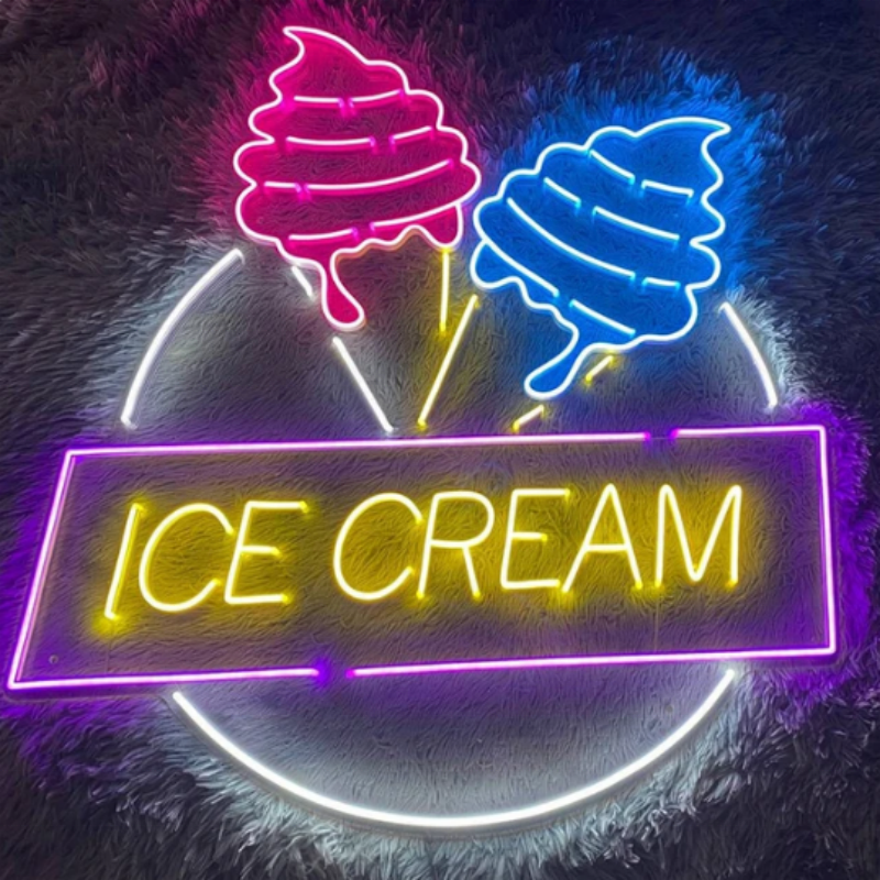 Custom Chain Store Led Neon Sign Store Business logo Ice Cream Shop Neon Sign Light Led for Store Wall Decoration