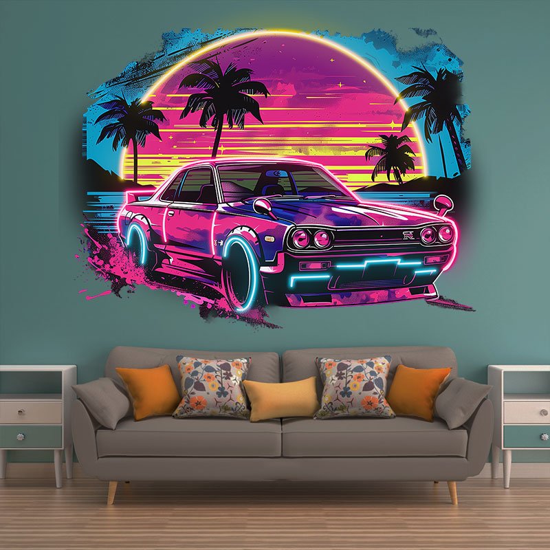 Sunset Decorative Lights Creative Home & Shop Coconut Tree Seaside Super Car LED Neon Signs Decoration