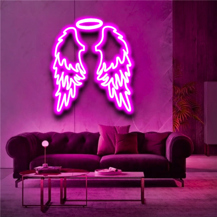 Dropshipping Free Design Etsy Bestseller Handmade Custom Angel Wings Neon