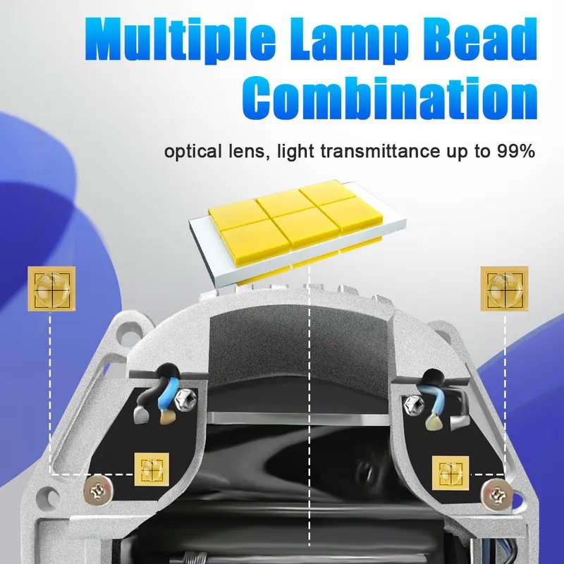New Arrivals Ultra Bright P60 Bi Laser Projector Lens 3.0 Light High Power 12000lm Bi Led Spotlight for Car