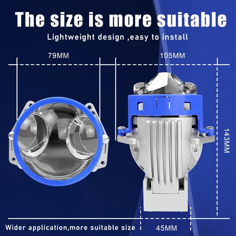New Arrivals Ultra Bright P60 Bi Laser Projector Lens 3.0 Light High Power 12000lm Bi Led Spotlight for Car