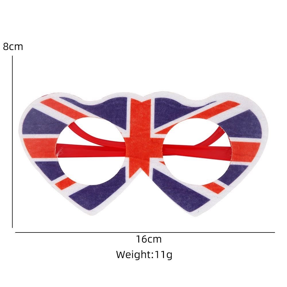 UK England Theme Glasses Frames Photo Props for Party Union Flag London Bus Crown Heart Custom Accessories
