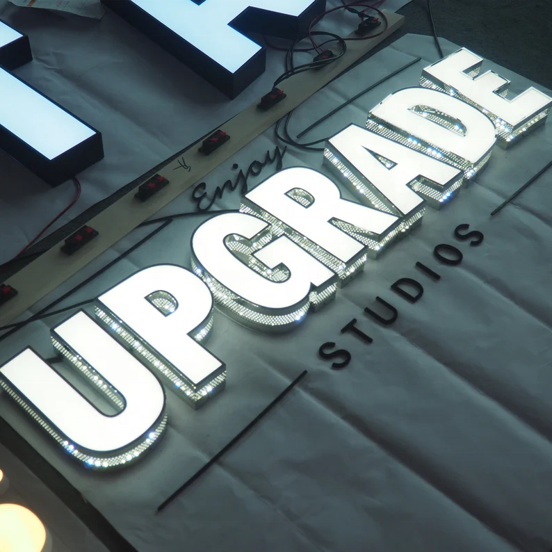 Acrylic LED Front-lit Letter Sign Wall Mounted Shop Branding Logo Sign Durable and Stylish Design
