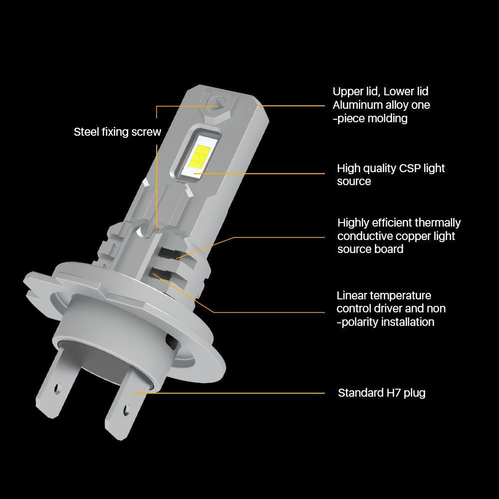 Fanless V26 Series Auto Led Light 9005 9006 H8 H11 H3 H1 Led Fog Light Bulb 80w 9000lm Lampes Automobiles Lighting Systems