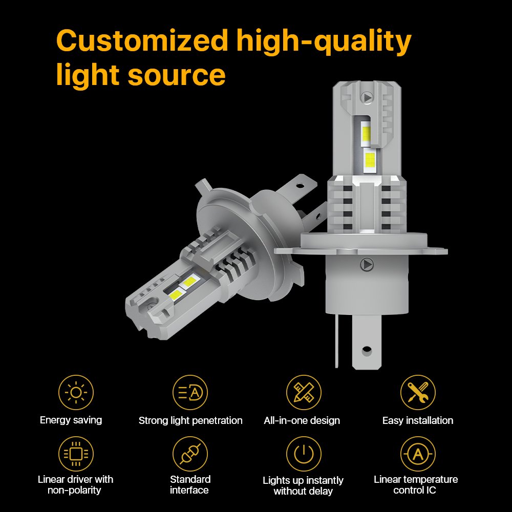 Fanless V26 Series Auto Led Light 9005 9006 H8 H11 H3 H1 Led Fog Light Bulb 80w 9000lm Lampes Automobiles Lighting Systems