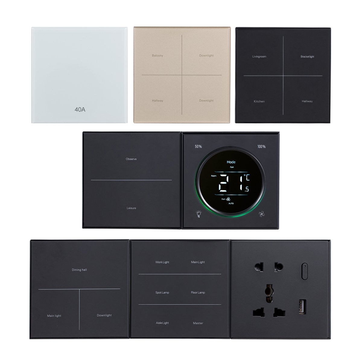 OEM EU US Standard Electric google Alexa Wifi Light Smart Home Tuya WiFi Smart Switch Wall Switches Zigbee