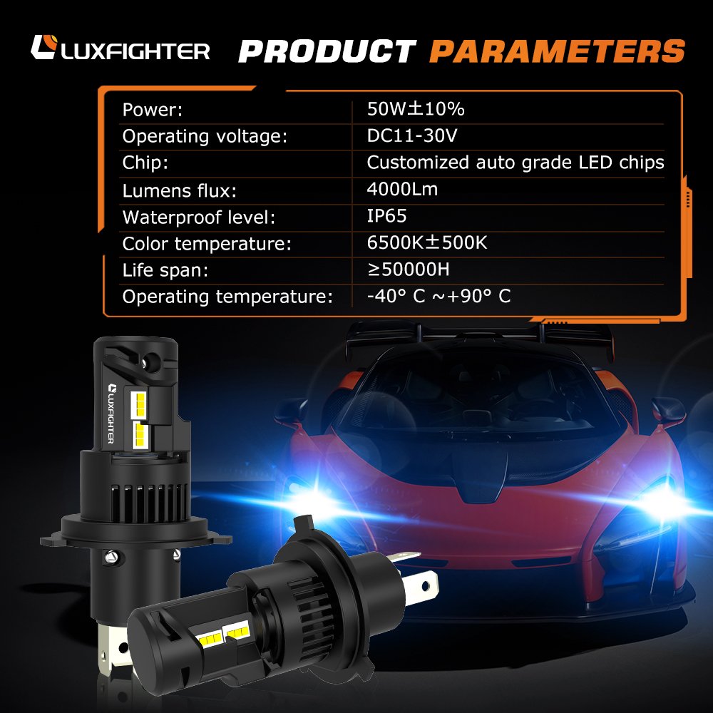 LUXFIGHTER Custom Led Lights for Car 100W 6500K H11 H7 9005 9006 9007 H4 H13 LED Headlight Bulbs