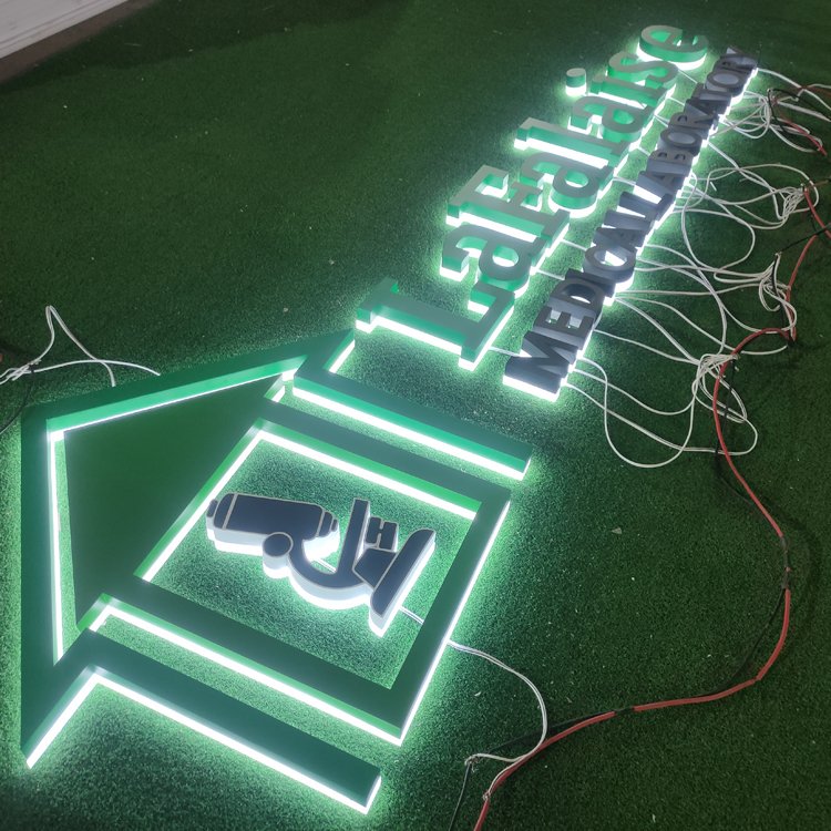 3d Led Sign Letters Outdoor Custom Business logo Stainless Steel Metal Led Light Letter Office logo 3d Led Sign for Business