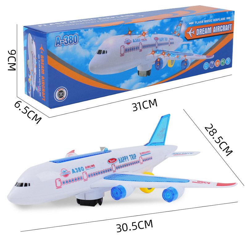 Electric Aircraft Universal Musical Lights Aerial Bus Illuminated Aerial Model Music Truck