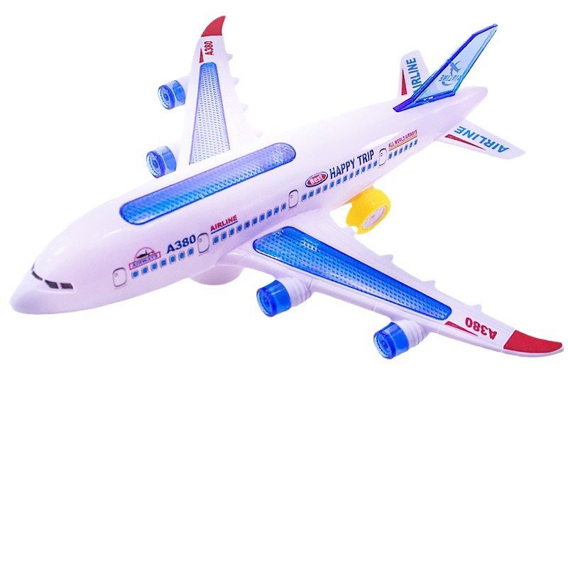 Electric Aircraft Universal Musical Lights Aerial Bus Illuminated Aerial Model Music Truck