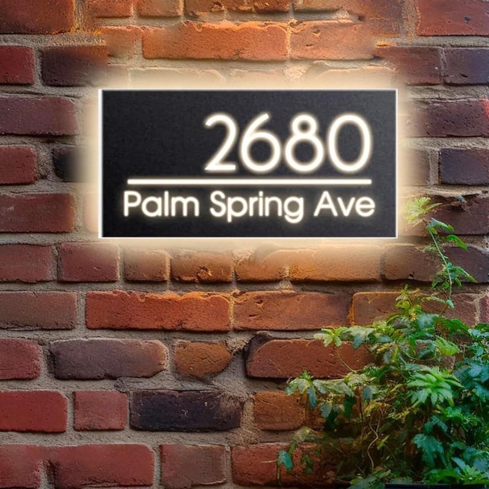 Backlit House Number Wall Decor Custom Neon Sign Fast Delivery Metal Stainless Steel Door Events Room Neon Lights