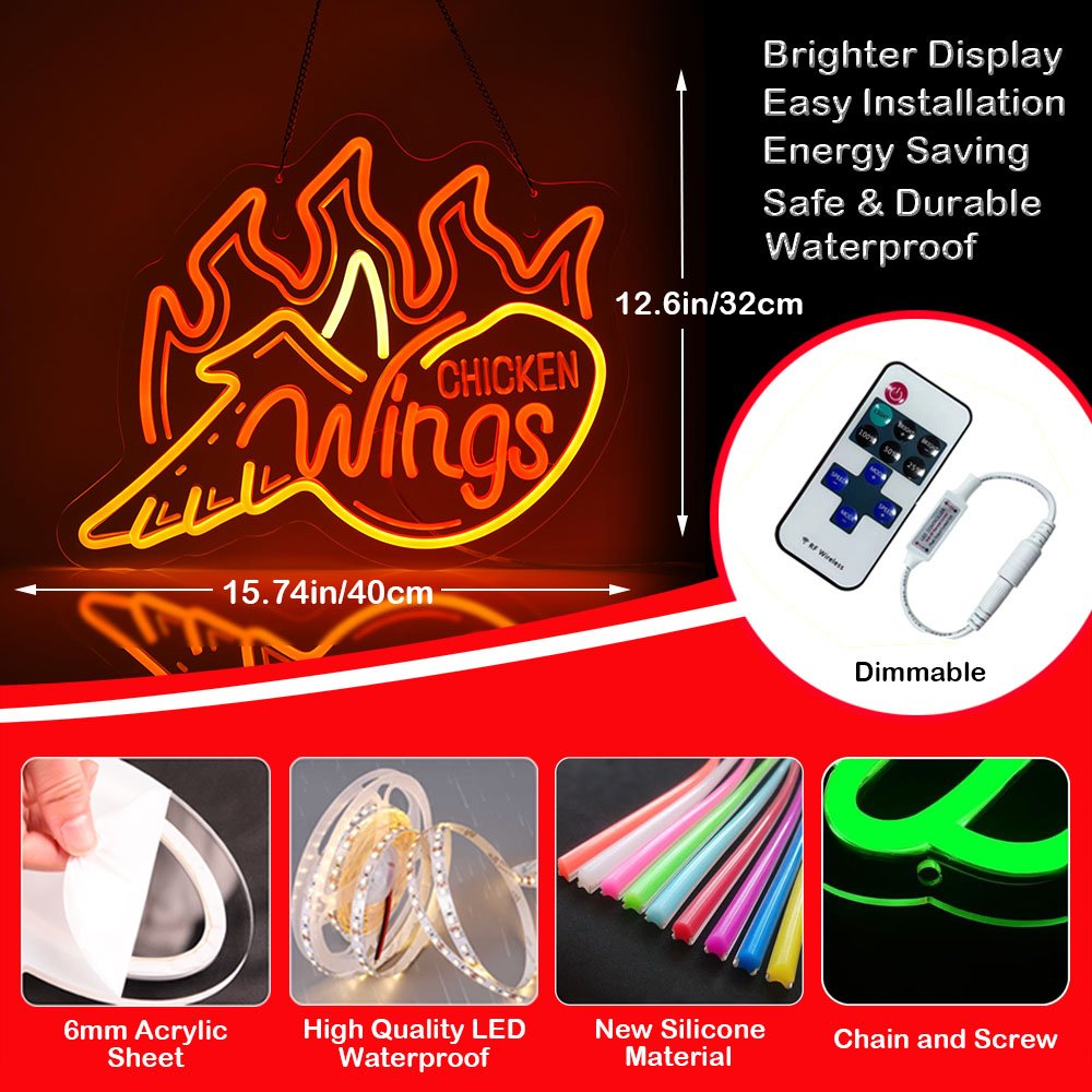 Turkey LED Neon Light Sign Wall Hanging for Shop Chicken Food Decor Thanksgiving Decoration