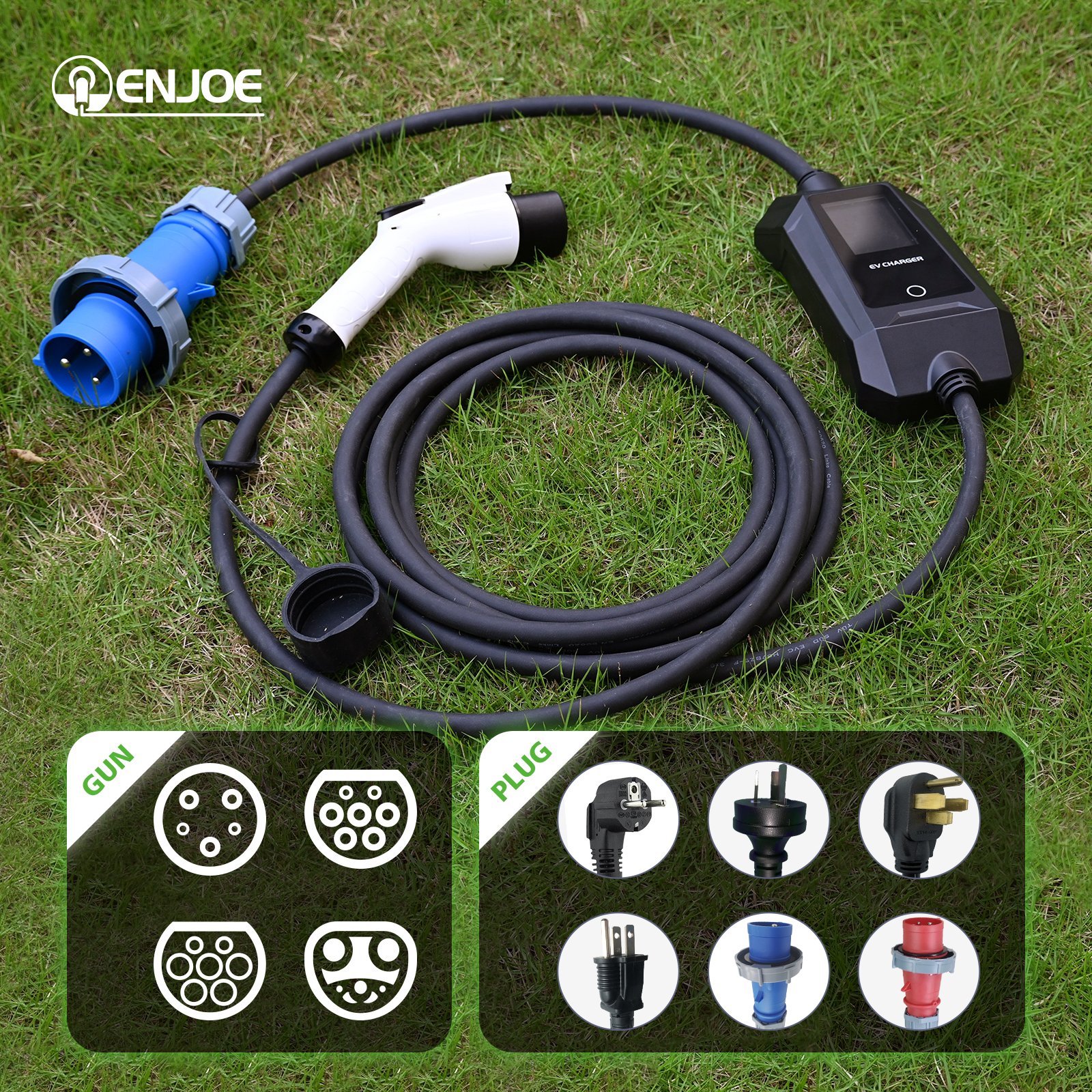 Ev Car Accessories Mobile Type 2 Electric Car Home Ev Charger 32A 7Kw Level 2 Portable Charger for Electric Car