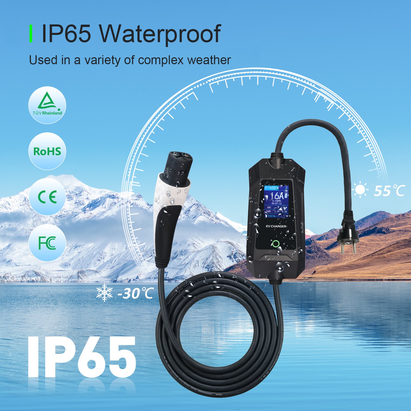 Ev Car Accessories Mobile Type 2 Electric Car Home Ev Charger 32A 7Kw Level 2 Portable Charger for Electric Car