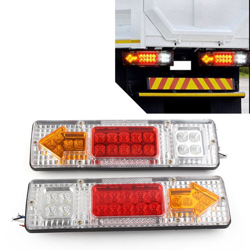 Universal 24V 19Led Truck Trailer Multifunction Tail Lights Rear Position Brake Reverse with Arrow Turn Indicator Lamp