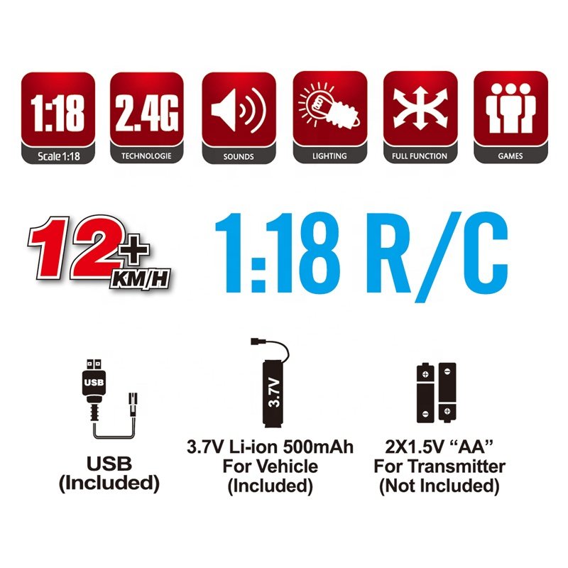 Newest 2.4G 1/18 RC Big Wheel School Bus With Light Sound 12KM/H High Speed Rc Car 4x4 Rc Toy