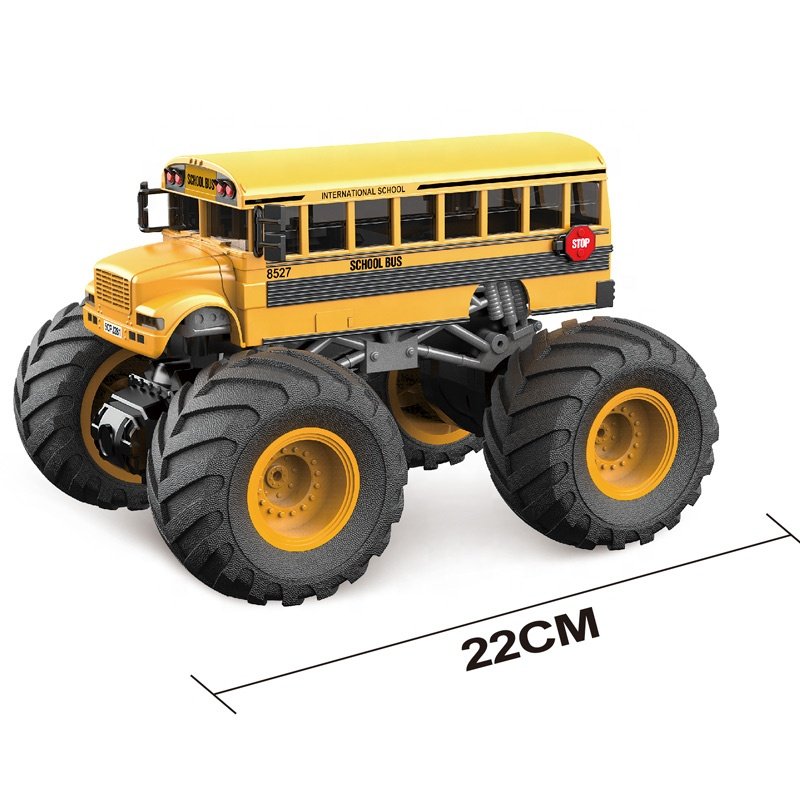 Newest 2.4G 1/18 RC Big Wheel School Bus With Light Sound 12KM/H High Speed Rc Car 4x4 Rc Toy
