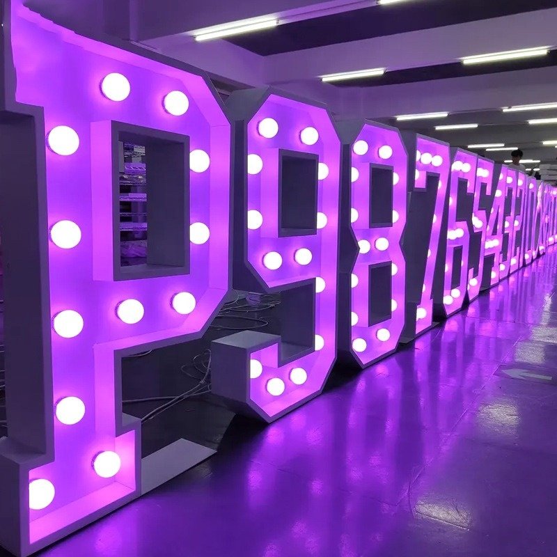 Number 4ft 5ft Large LED Marquee Letter With Lights LED Bulb Letter for Wedding Custom Light up LOVE Letter