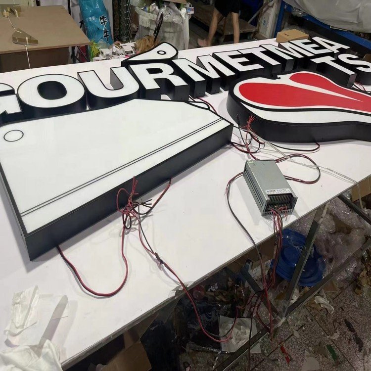 Manufacturer Custom logo Advertising Waterproof Front Light Sign Store Name Signs Outdoor Restaurant logo Building Led Sign