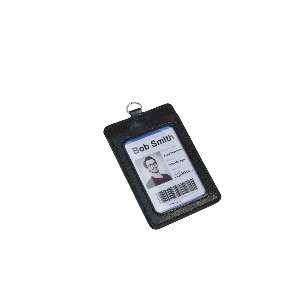 Bestom AirPort Vertical Card Holder PU Leather with Bus ID Pocket Best Badge Holder Accessory