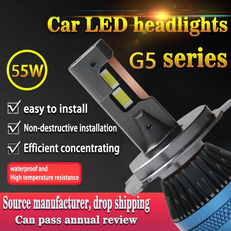 G5 Series Imported 55mil Chip 55W 6000k H1/H4/H7/9005/9006 Car LED Headlamp