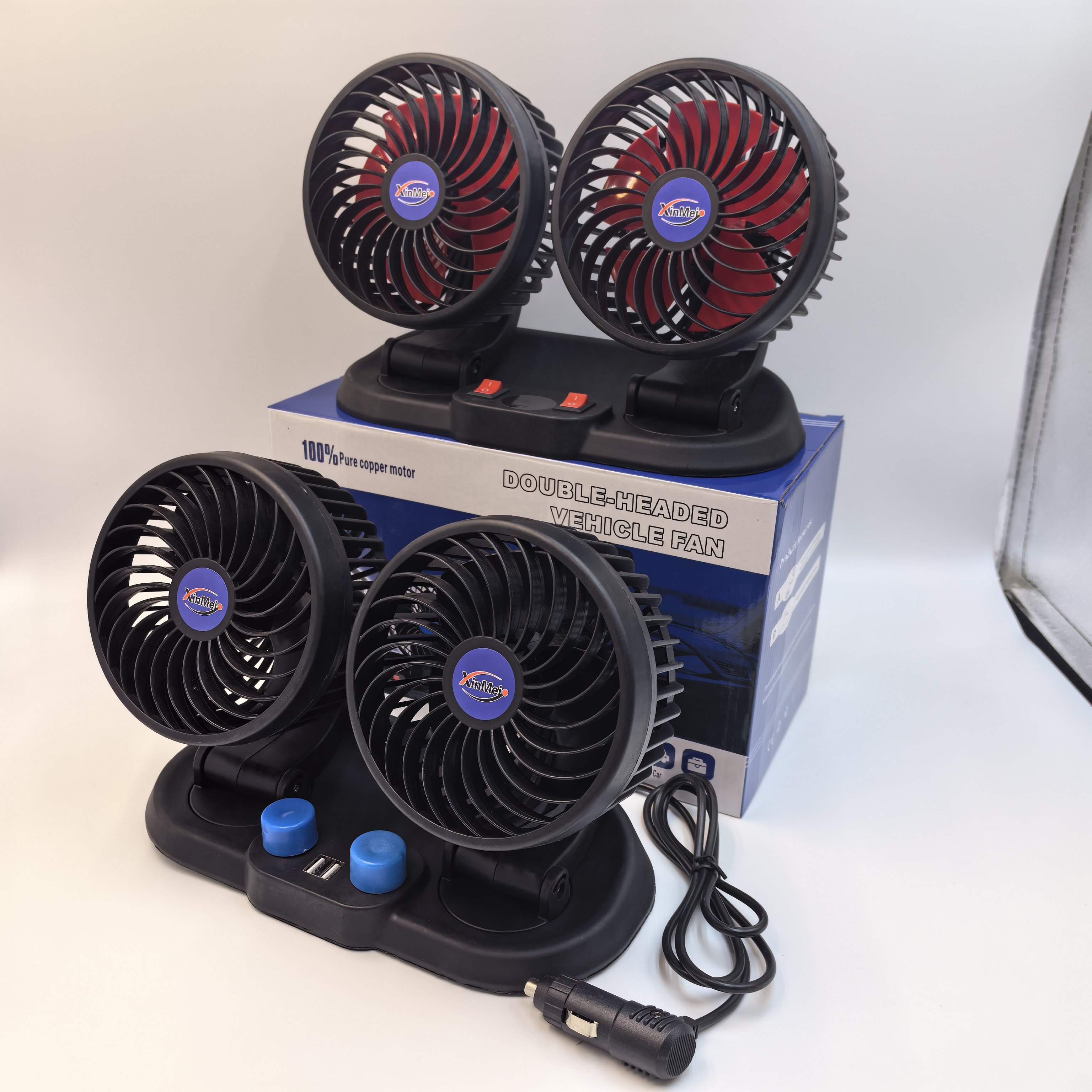 2023 Carfu Hot Sale 4 Inch Car Interior Accessories Portable Electric Plug 12v Car Fan