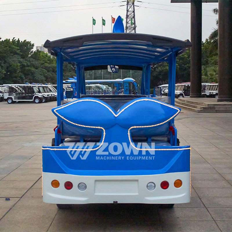 New Cartoon Design 14 Seats Blue Dolphin Electric Car Children's Playground Sightseeing Bus with CE Certification and Motor