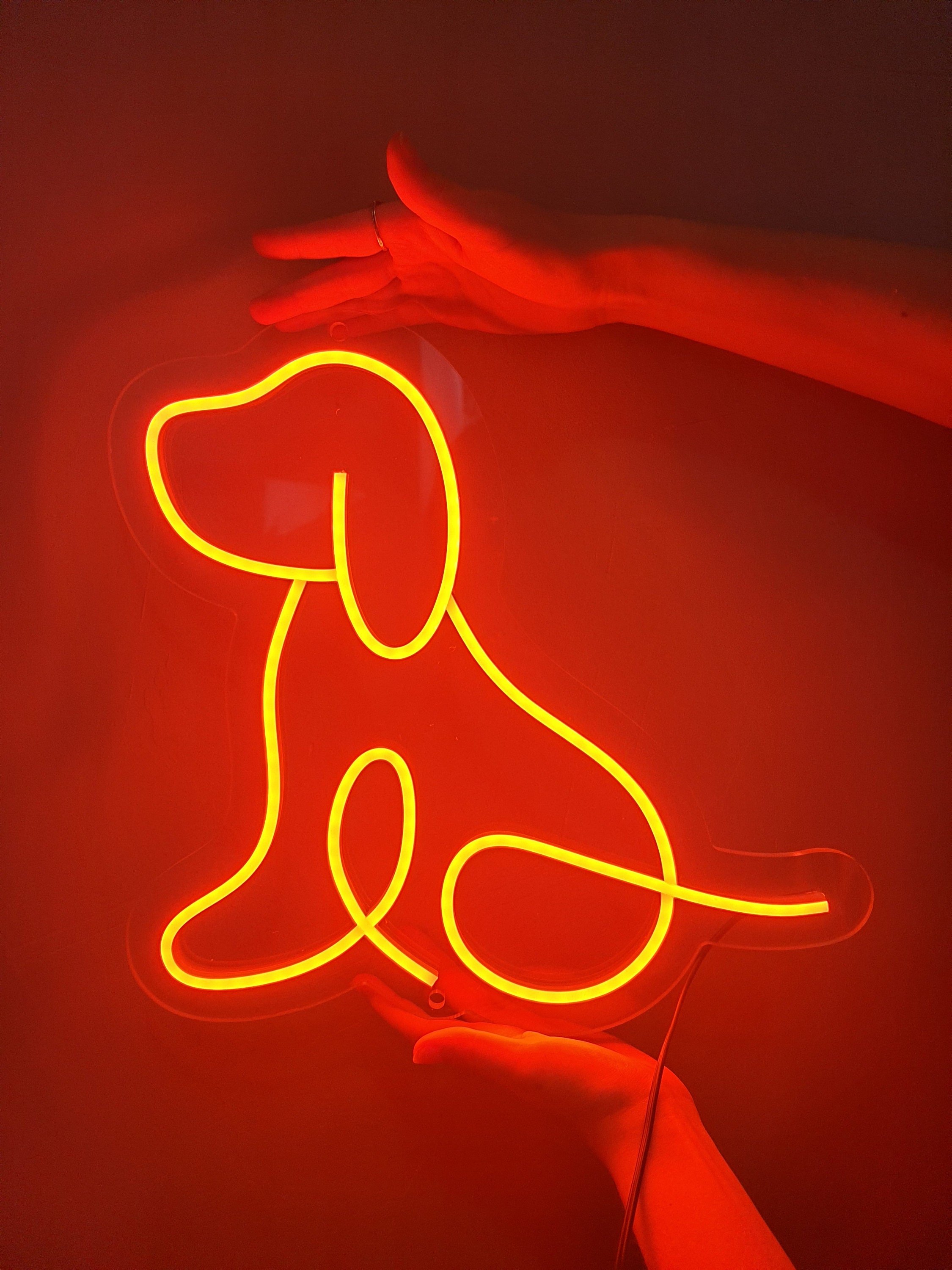 Custom Dog Portrait Neon Sign Pet Portrait Custom Led Neon Sign for Pet Store Wall Decor Dog Shop Light Art
