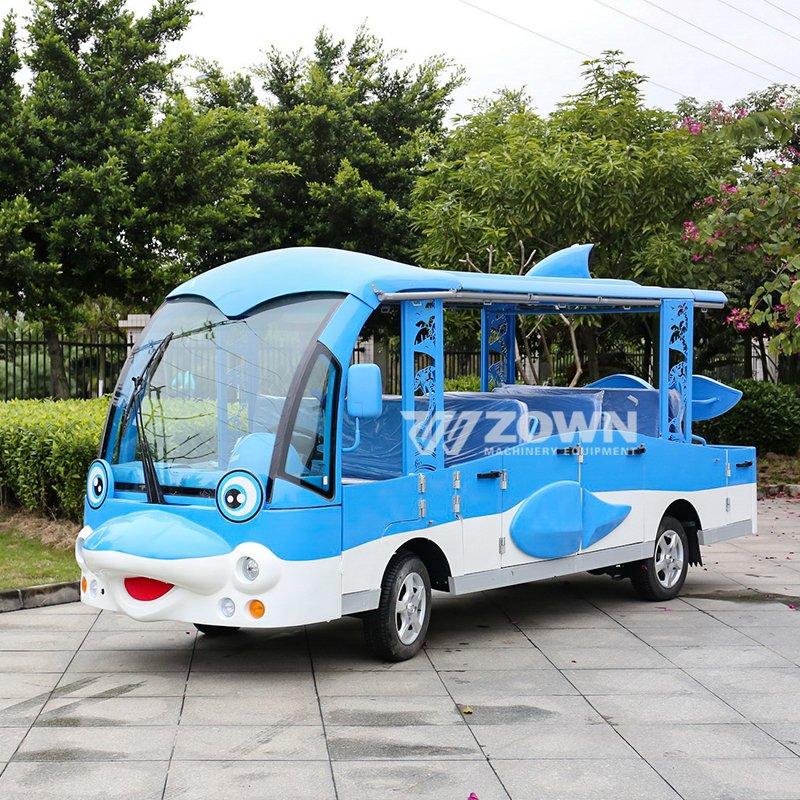 Party Semi-closed Luxury Bus 14 Seat Electric coach Bus for Sale Running in Amusement Park Tourist Resorts