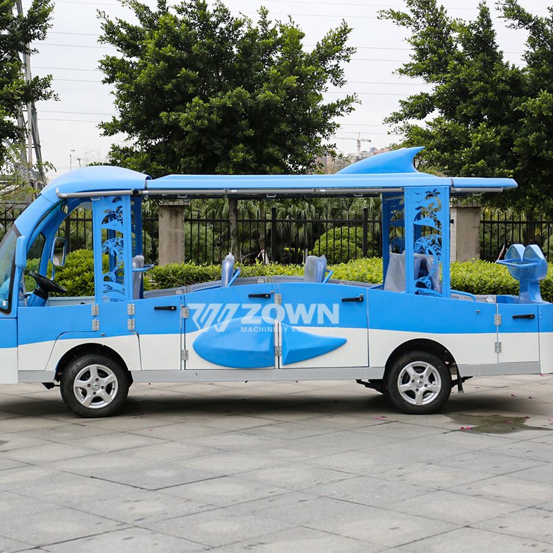 Party Semi-closed Luxury Bus 14 Seat Electric coach Bus for Sale Running in Amusement Park Tourist Resorts