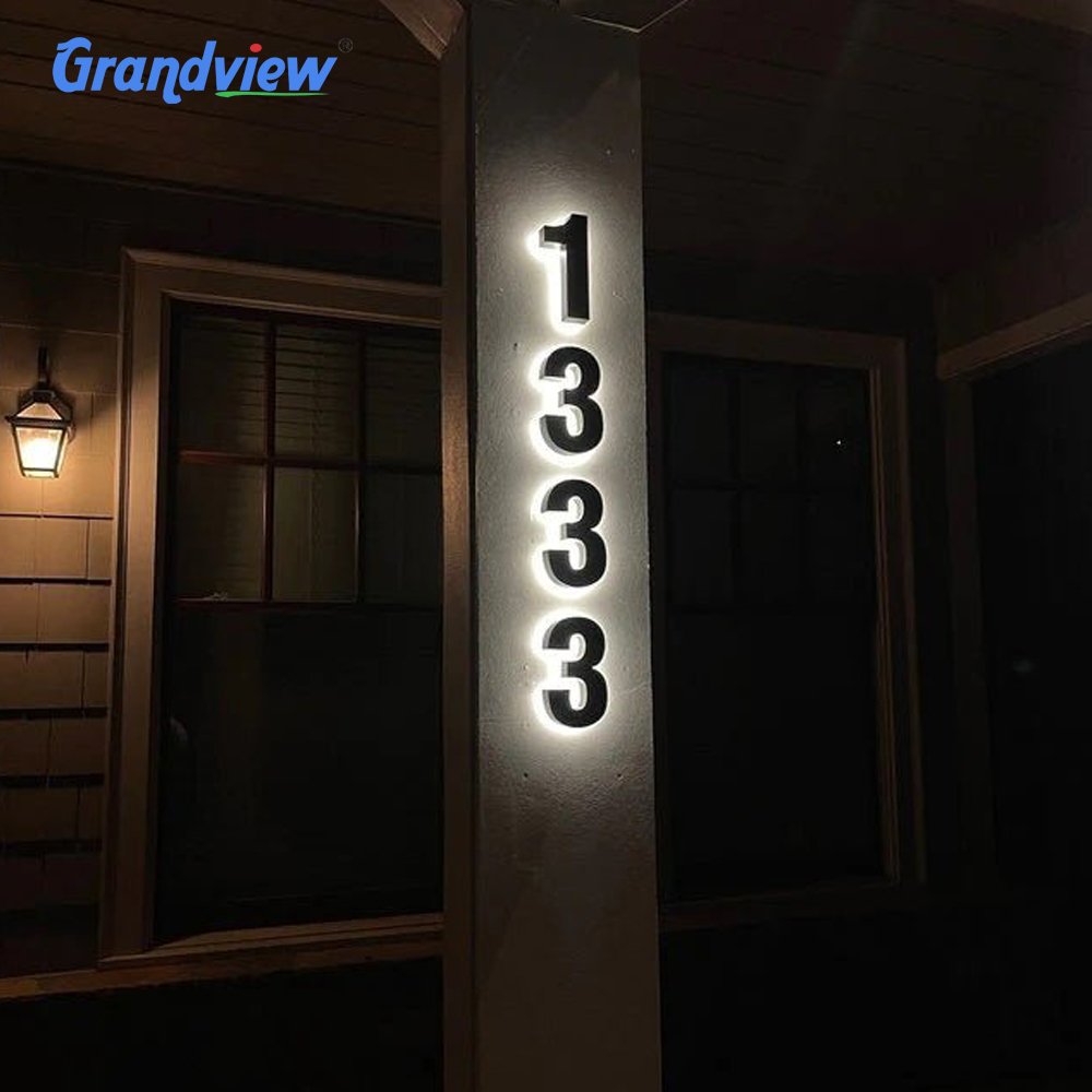 Custom Outdoor Blank Luminous Style Light Sign Restaurant Bar Apartment Street Room House Number With Lights