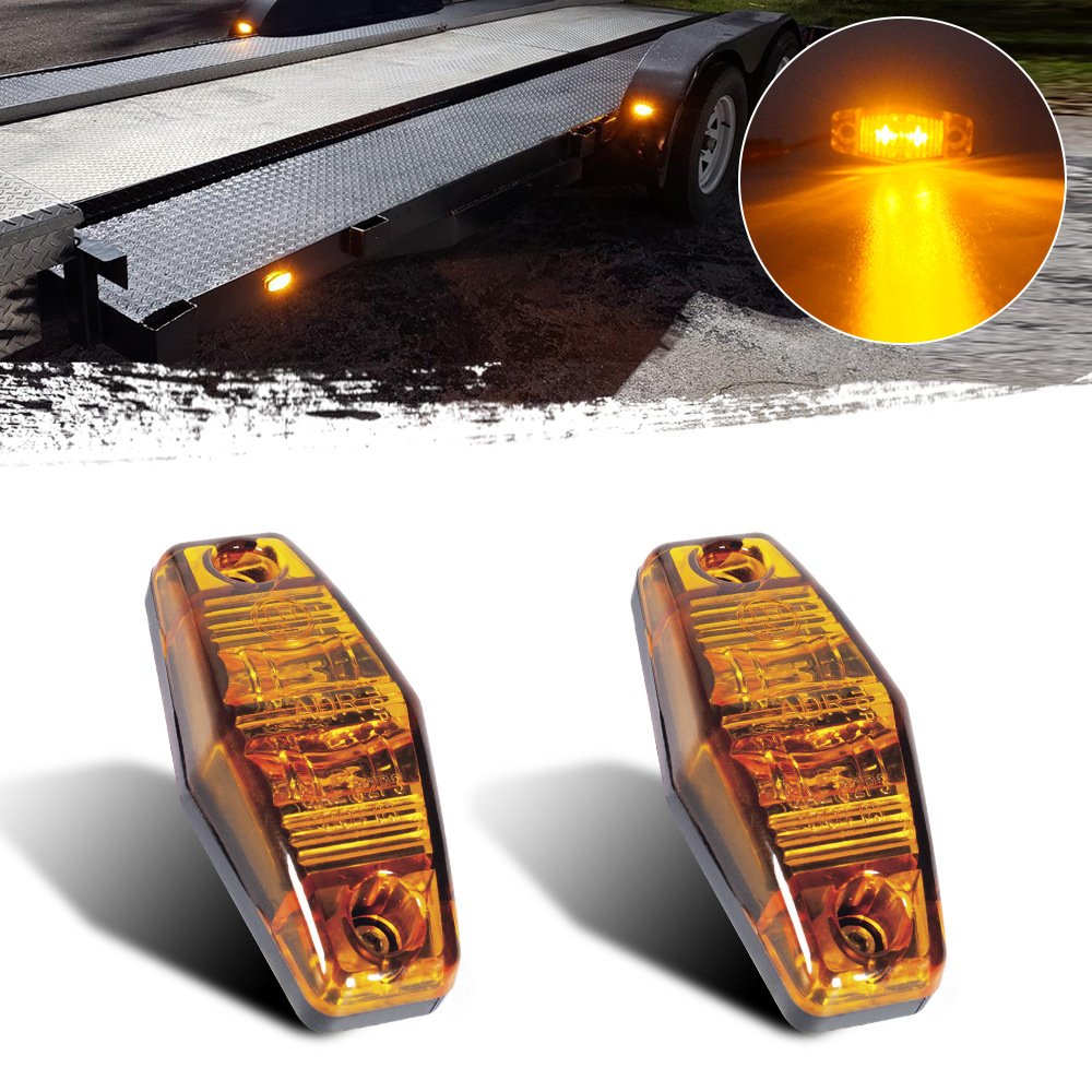2LED 10-30 Volt Led Truck Marker Lights IP67 Waterproof Side Marker Lamp for Truck Trailer Tray-back White Led Marker Light